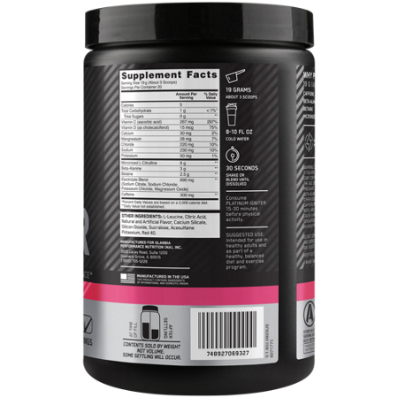 Optimum Nutrition Igniter Supplement Facts Label