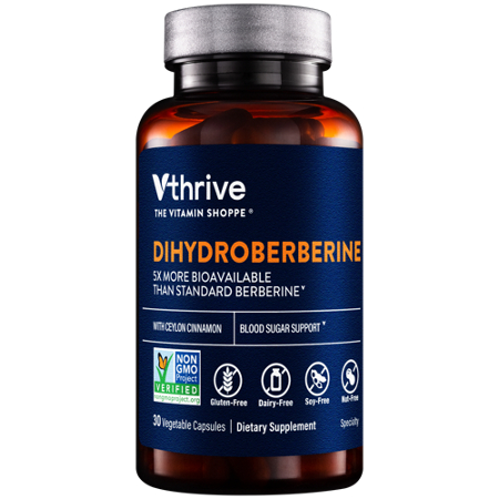 Vthrive Dihydroberberine with Ceylon Cinnamon capsules bottle front
