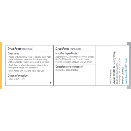 Directions for Kalaya Extra Strength Pain Relief Foam with Arnica