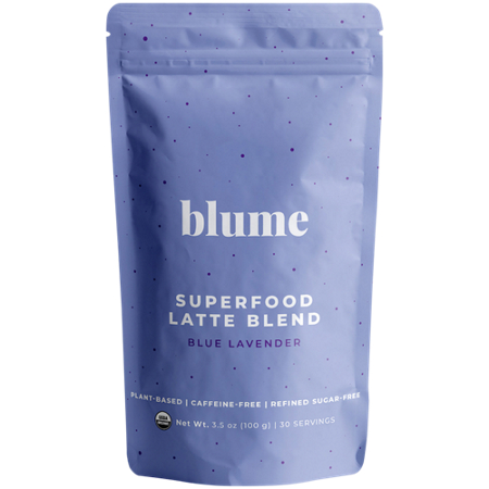 Blume Superfood Latte Blend Blue Lavender pouch front