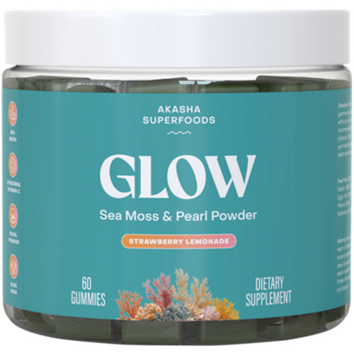Sea Moss Glow Gummies with Irish Moss, Aloe Vera & Pearl Powder - Strawberry Lemonade (60 Gummies)