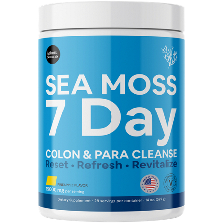 Atlantic Naturals Sea Moss 7 Day Colon and Para Cleanse powder front
