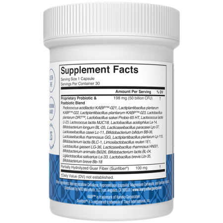 Label for MARYRUTH'S 3-in-1 Probiotic 50 Billion CFUs
