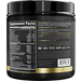 Supplement Facts label for KAGED Pre-Workout Elite Series Strawberry Lemonade