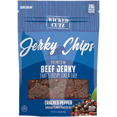 Premium Beef Jerky Chips - Cracked Pepper (1.25 Oz.)