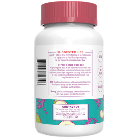 MaryRuth's Sea Moss Gummies with Irish Moss bottle back