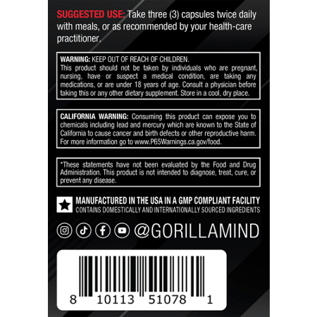 Directions for Gorilla Mind Elite Multivitamin