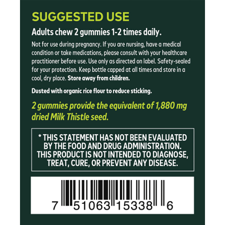 Directions for Gaia Herbs Milk Thistle Gummies