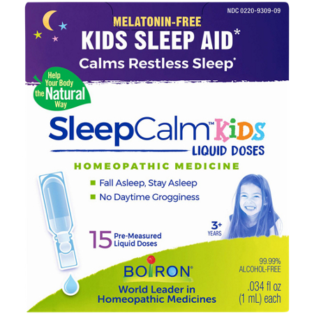 Boiron SleepCalm Kids Liquid Doses box front