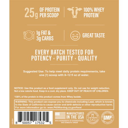 CBUM Series Itholate Protein Powder Vanilla Oatmeal Cookie container back