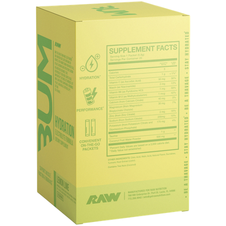RAW BUM Hydrate CBUM Series Electrolyte Hydration Formula box view 3