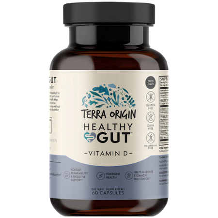 Terra Origin Healthy Gut Vitamin D bottle front
