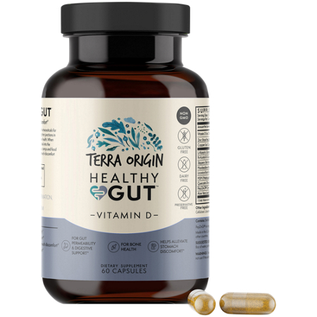 Terra Origin Healthy Gut with Vitamin D Digestive Support capsules view 2