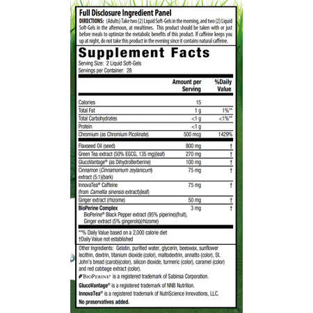 Supplement Facts label for Irwin Naturals Berberine-Body Fat Burner
