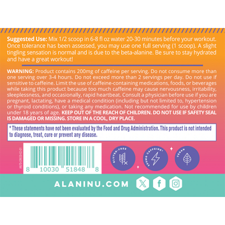 Alani Nu Pre-Workout Orange Kiss Directions
