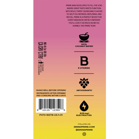 Prime Hydration BCAA Blend Muscle Recovery Strawberry Banana view 5