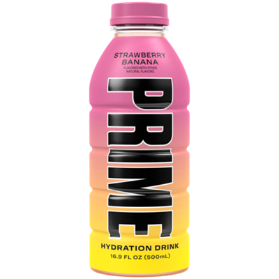 Prime Hydration with BCAA Blend for Muscle Recovery - Strawberry Banana (12 Drinks, 16.9 Fl Oz. Each)