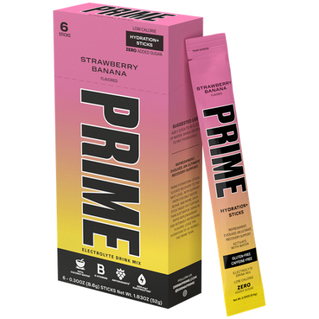 PRIME Hydration Drink Mix Strawberry Banana stick front