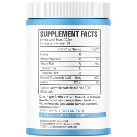 Supplement Facts label for Revive MD Fiber Powder