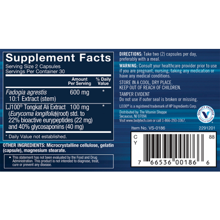 Label for BodyTech Fadogia plus Longjack Supplement