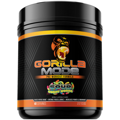 Gorilla Mode Pre-Workout Formula – Sour Gummy Worms (1.76 lbs./40 Servings)
