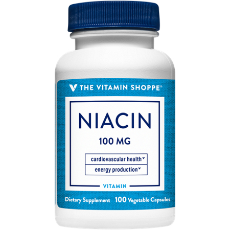 The Vitamin Shoppe Niacin 100 MG vegetable capsules bottle front