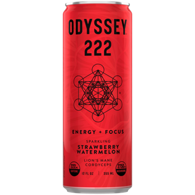 222 Sparkling Mushroom Energy Drink - Strawberry Watermelon
