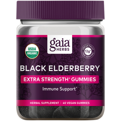 Organic Black Elderberry Gummies - Extra Strength Immune Support (40 Gummies)