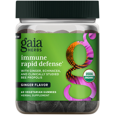 Gaia Herbs Immune Rapid Defense Gummies jar front