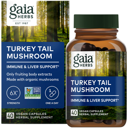 Gaia Herbs Organic Turkey Tail Mushroom Immune Liver Support view 2