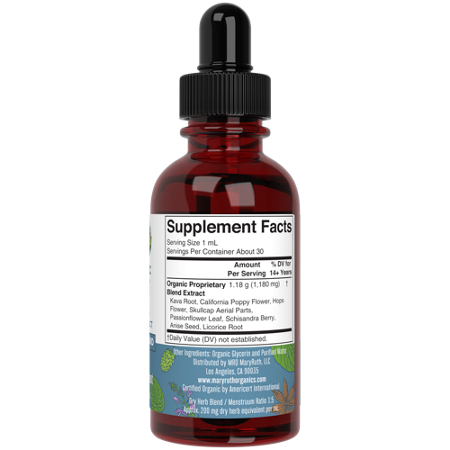 Supplement Facts for MARYRUTH'S Organic Calming Kava Extract