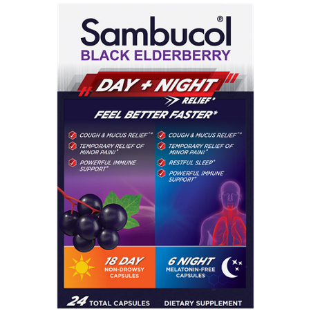 Sambucol Black Elderberry Day and Night Relief box front