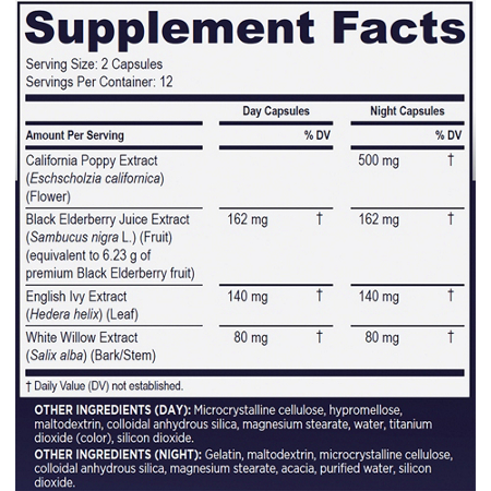 Emerson Healthcare Sambucol capsule Supplement Facts label