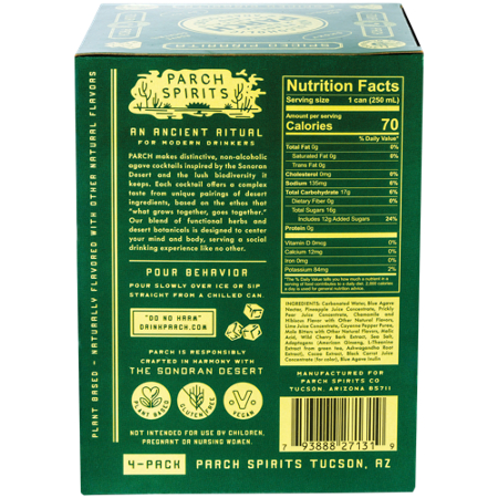 PARCH Non Alcoholic Agave Cocktail box back