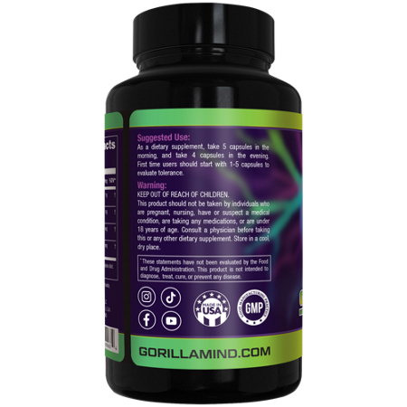 Gorilla Mind Gorilla Shroom Cognitive Support capsules 3200 MG view 4