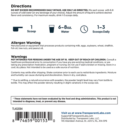 Transparent Labs Whey Protein: Salted Chocolate Caramel