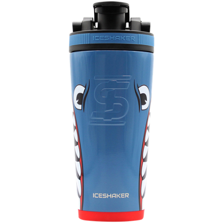 Ice Shaker Double Wall Insulated Shaker Bottle Blue Bomber view 4