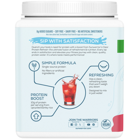 SunWarrior Clear Protein Refresh Raspberry container view 5