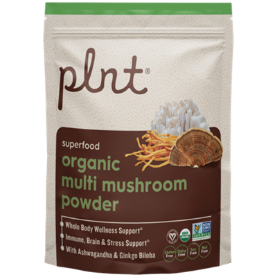 Organic Multi-Mushroom Powder with Ashwagandha and Ginkgo Biloba – Immune, Brain, & Stress Support (30 Servings)