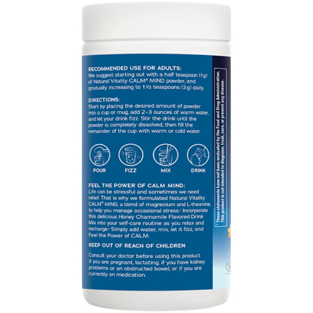 Directions for Natural Vitality Calm Mind Magnesium Powder Honey Chamomile