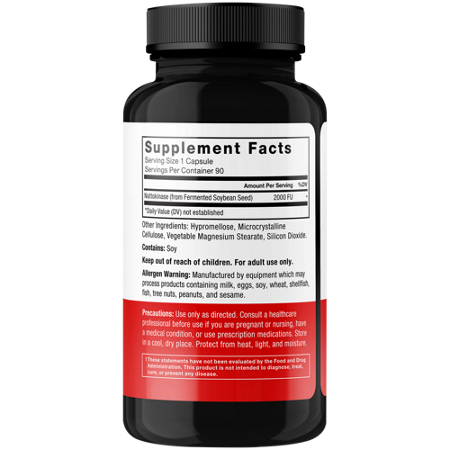 Supplement Facts label for Force Factor Nattokinase Capsules