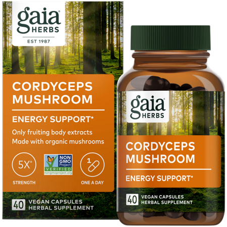 Gaia Herbs Cordyceps Mushroom for Energy Support capsules view 2