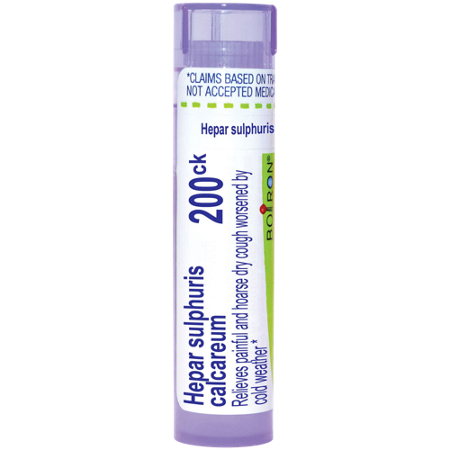 Hepar sulphuris calcareum homeopathic relief 200CK pellets front