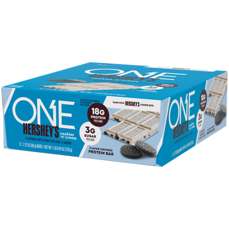 ONE Bars Hersheys Cookies and Cream box front