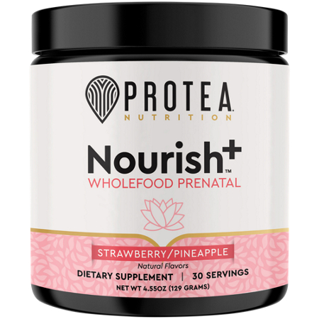 Nourish+ Wholefood Prenatal Multivitamin Powder jar front