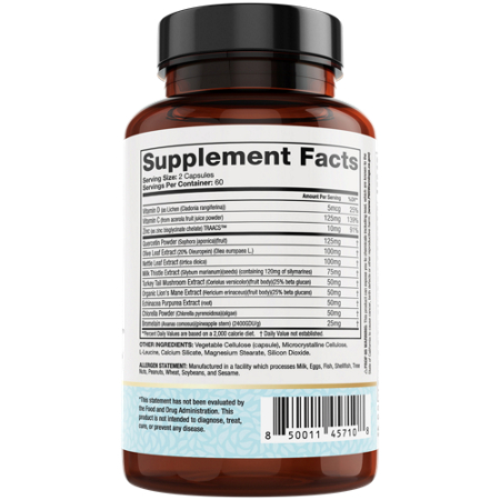 Supplement Facts label for Protea Revive Immune Blend