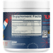 Supplement Facts label for RAW Essential Pre-Workout Red White BUM