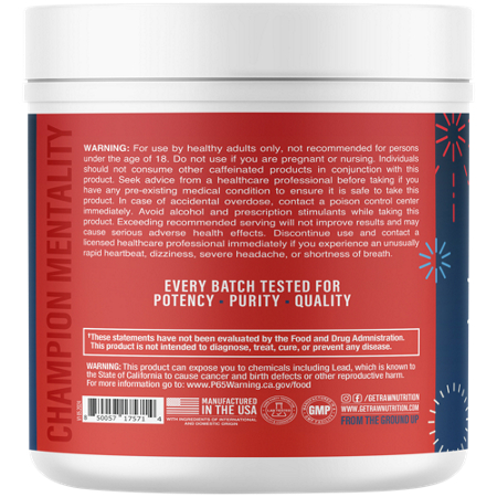 RAW Essential Pre-Workout Red White BUM powder alternate view 4