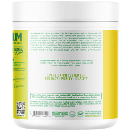 RAW Thavage Pre-Workout Powder Lemon Lime container back