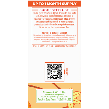 MaryRuth's Organic Infant Vitamin C Drops Directions